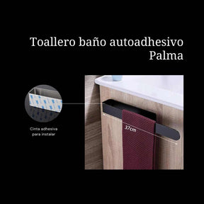 Toallero negro baño autoadhesivo - Palma